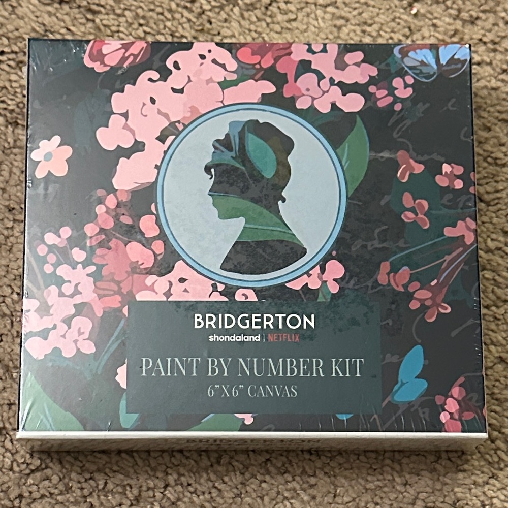 NIB Bridgerton Shondaland Paint By Number Kit - Floral 6x6 Canvas